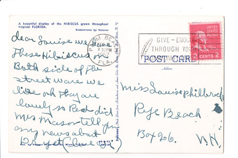 pm SLO - GIVE - ENOUGH THROUGH - FL 1952 Slogan or Logo cancel - A17191