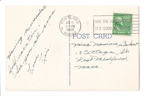 pm SLO - HIRE THE HANDICAPPED - ME 1949 Slogan or Logo cancel - boA06842