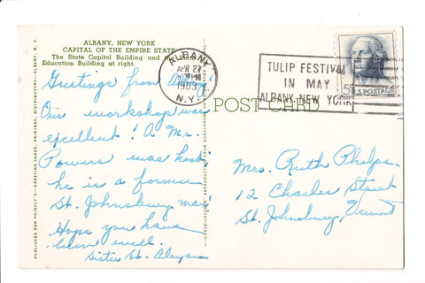 pm SLO - TULIP FESTIVAL IN - NY 1963 Slogan or Logo cancel - boA06810