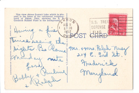 pm SLO - U.S. TREASURY DEFENSE - OH 1952 Slogan or Logo cancel - boA06803