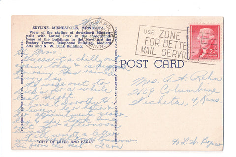 pm SLO - USE ZONE NOS - MN 1958 Slogan or Logo cancel - boA06802