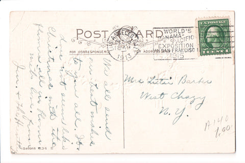 pm SLO - WORLD'S PANAMA-PACIFIC - CA 1913 Slogan or Logo cancel - boA06812
