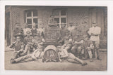 Misc - Military Men in uniform, red cross arm bands, beer @1917 RPPC - S01115