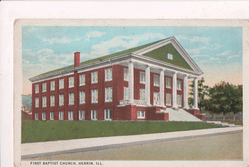 Il, Herrin - FIRST BAPTIST CHURCH - @1924 postcard - SL2247