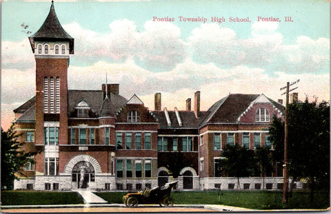 IL, PONTIAC - Township High School - 1909 F Bolander postcard - SL2313