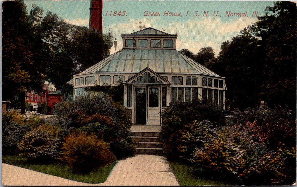 IL, NORMAL - ISNU Green House close up - 1914 Doremus cancel of same - SL2323