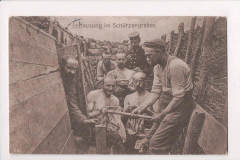 Misc - Military Men Delousing / Entlausung im Schutzengraben - Feldpost - w00368