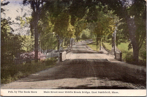 MA, East Northfield - Main St near Middle Brook Bridge postcard - w00896