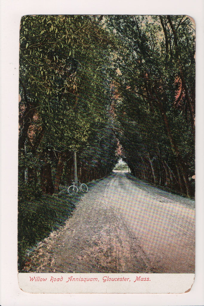 MA, Gloucester - Willow Road Annisquam - white wheeled bike - w01543