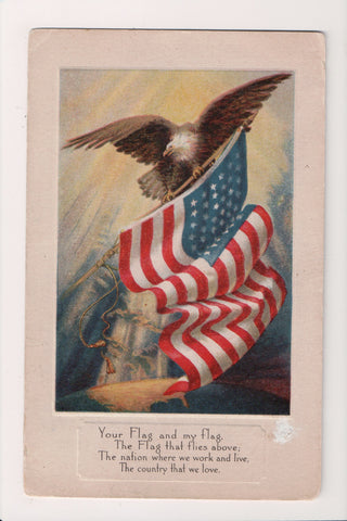 4th of July - Your Flag and My Flag Flies above postcard - w01963