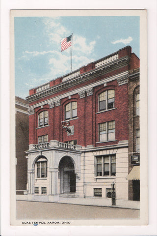 OH, Akron - Elks Temple - vintage postcard - w03289