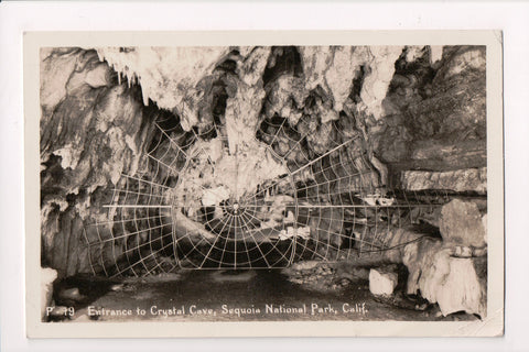 CA, SEQUOIA NATIONAL PARK - CRYSTAL CAVE spider gate closeup - RPPC - w04624
