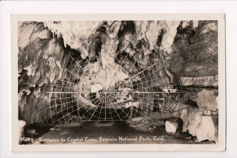 CA, Sequoia National Park - CRYSTAL CAVE spider gate closeup - RPPC - w04624