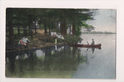 MA, Westboro - Chauncy Park from lake, people - 1911 postcard - w04769