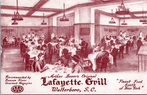 SC, Walterboro - Lafayette Grill - 1950 postcard - 2k1401