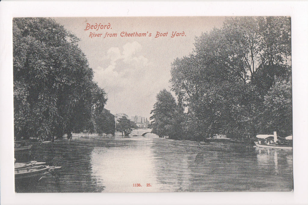 Foreign postcard - Bedford, Bedfordshire - River from Cheethams Boat Yard - JR00