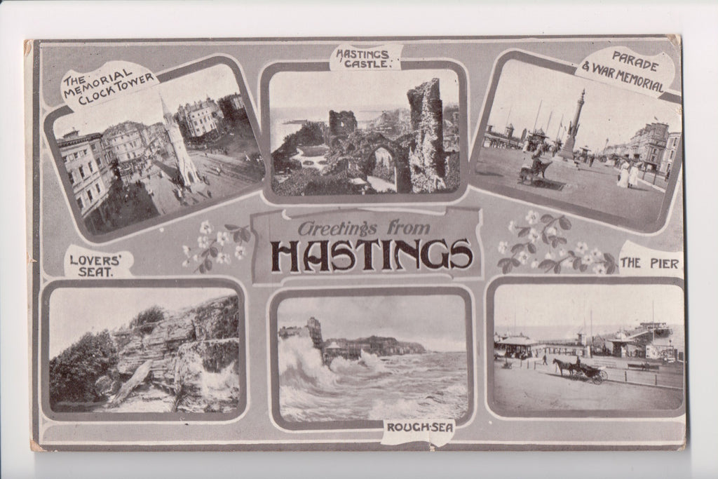 Foreign postcard - HASTINGS, Sussex - Greetings from, multi view - JR0013
