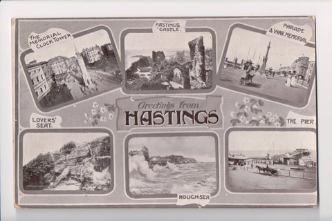 Foreign postcard - HASTINGS, Sussex - Greetings from, multi view - JR0013