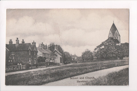 Foreign postcard - Hawkley, Hampshire, UK - School and Church - JR0005