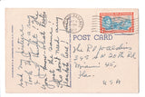 Foreign postcard - NASSAU, Bahamas - lady weaving tall basket? - B11002