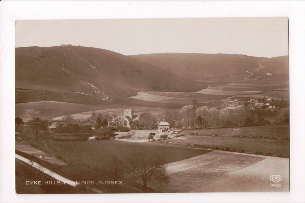 Foreign postcard - Poynings, Sussex, UK - Dyke Hills - EAS RPPC - JR0019